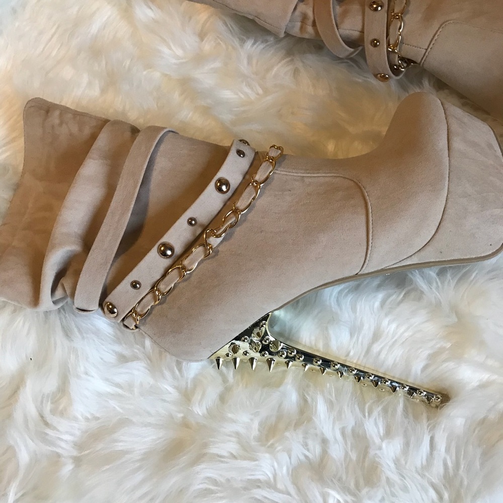 Gold Studded Booties - Picture 7 of 7